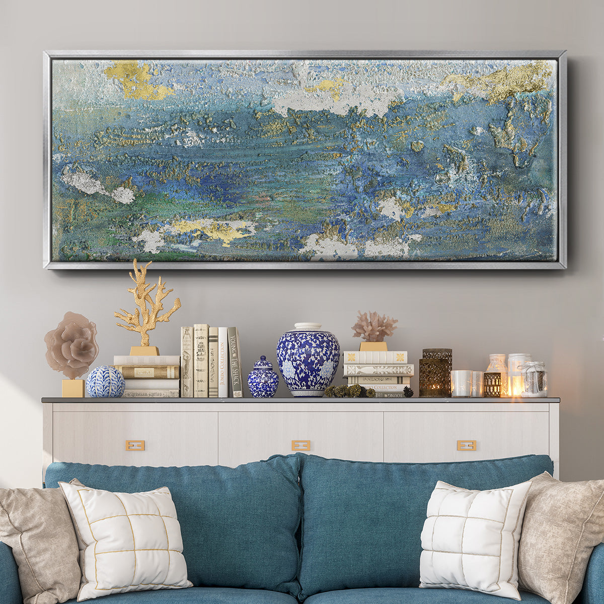 Sparkling Sea I - Floater Framed Canvas Print