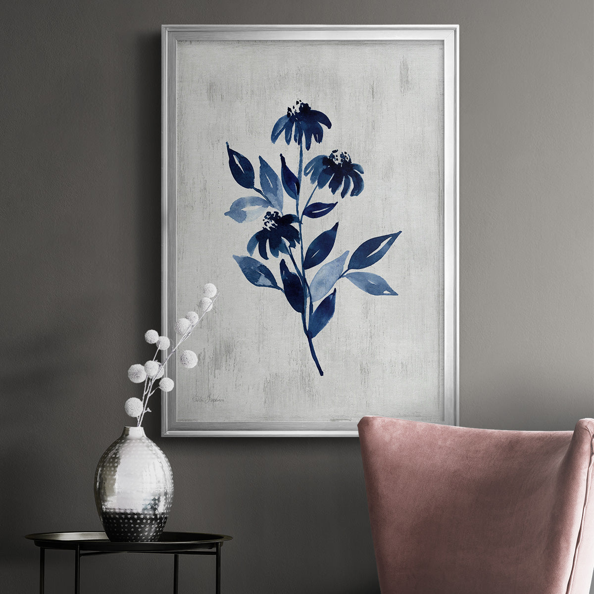 Wild Indigo I - Modern Framed Canvas Print