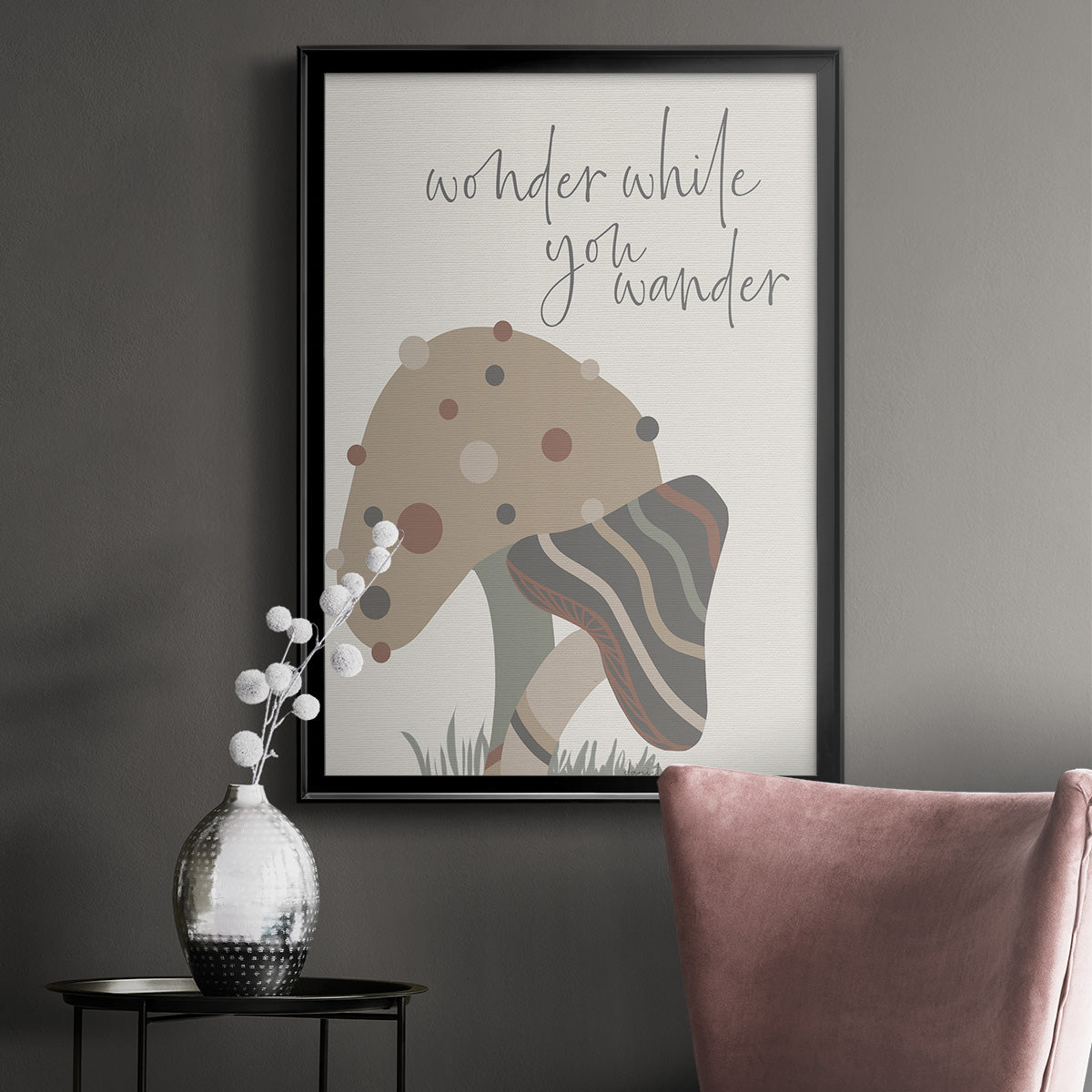 Wonder While You Wander - Modern Framed Canvas Print