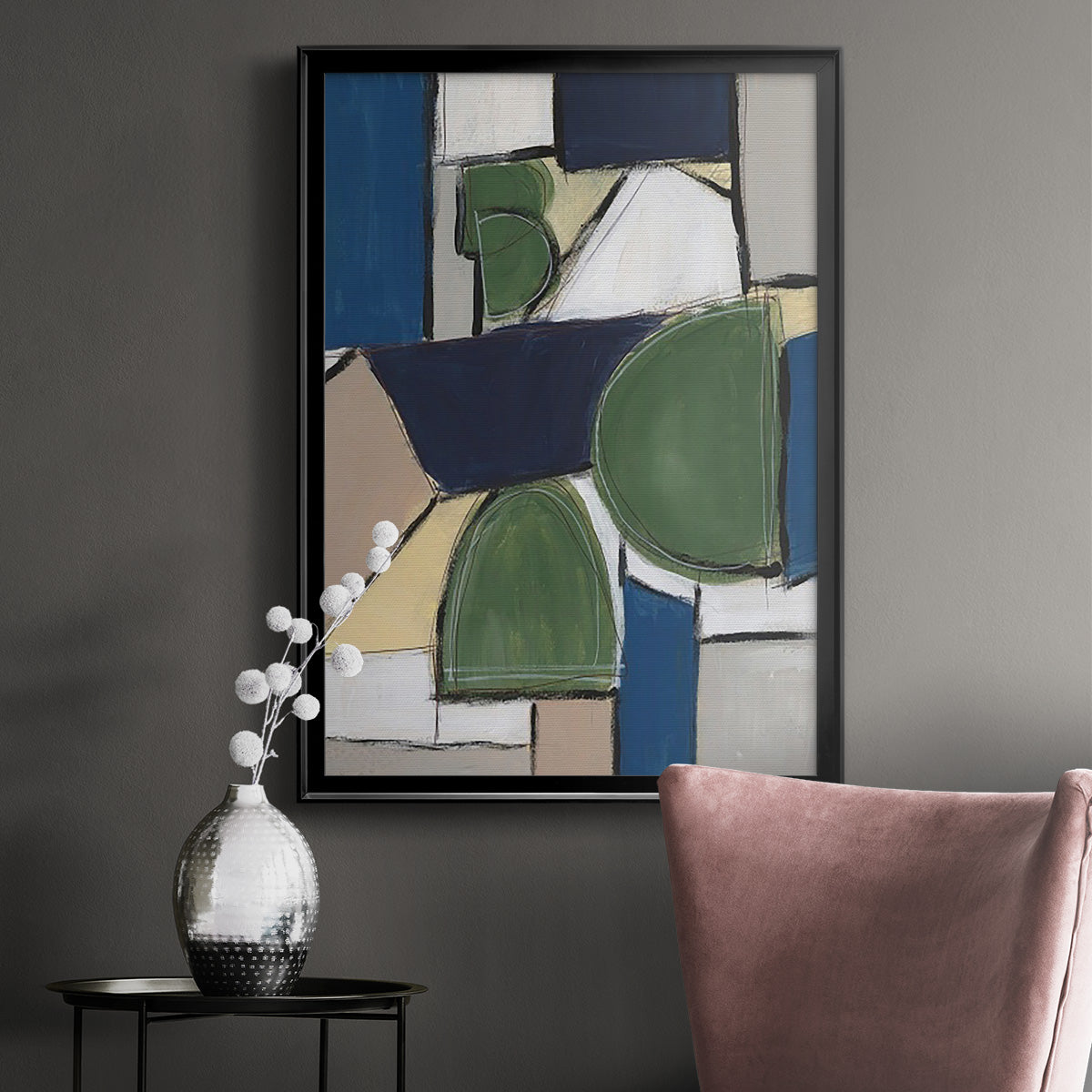 Spatial Mix II - Modern Framed Canvas Print