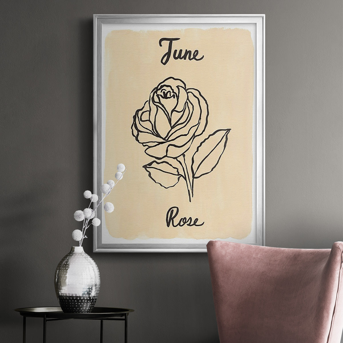 Birth Month VI - Modern Framed Canvas Print