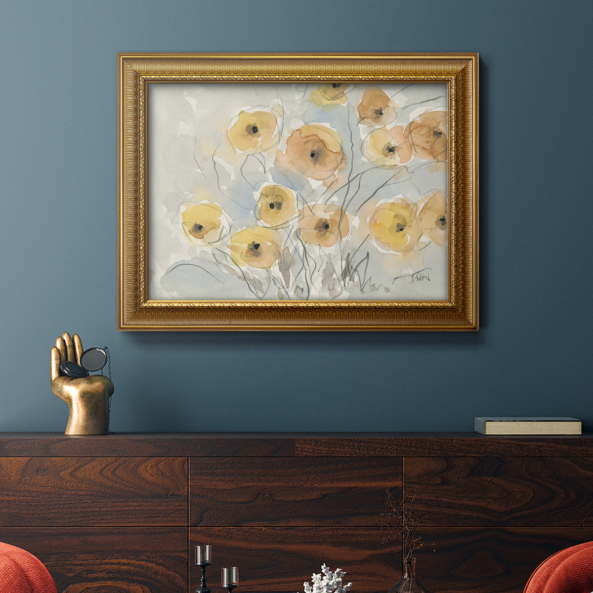 Sunset Poppies I Premium Framed Canvas- Ready to Hang