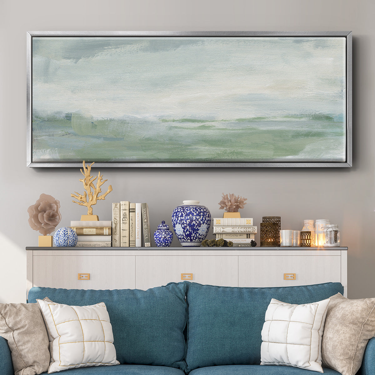 Coastal II - Floater Framed Canvas Print