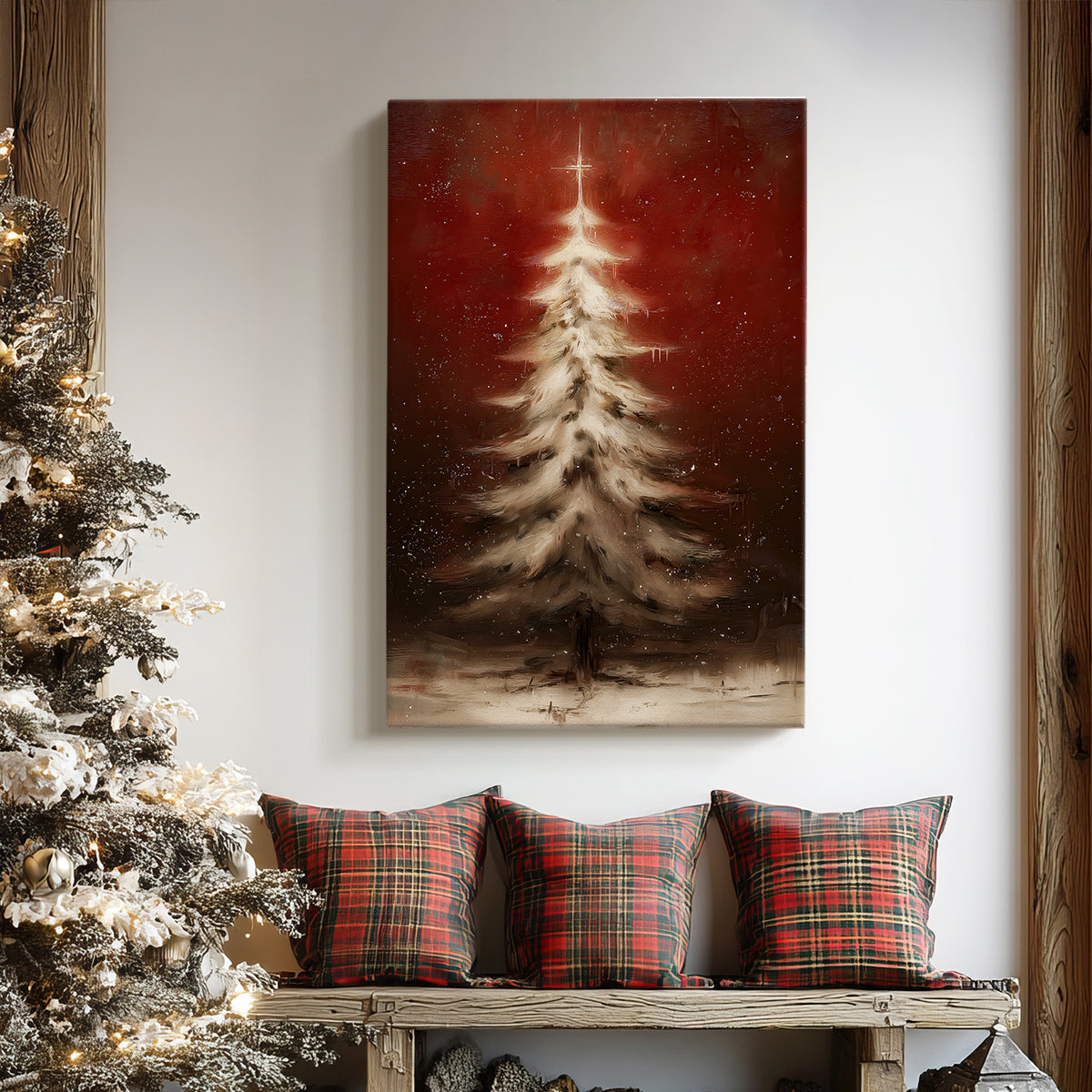 Cranberry Snow Green - Canvas Art Print