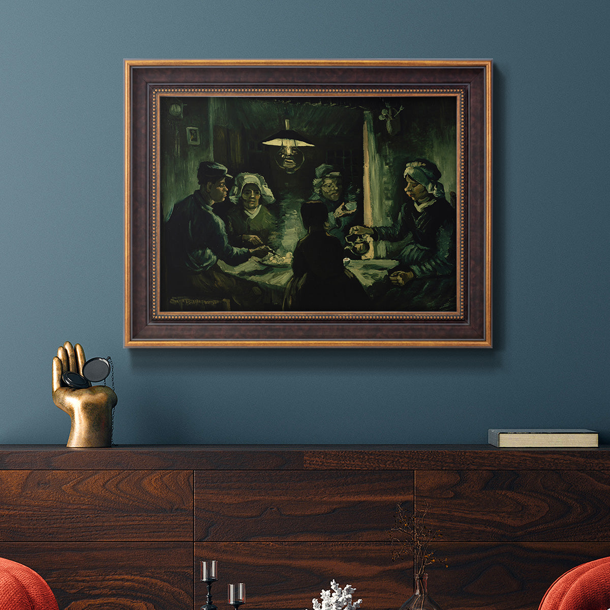Second Study for the Potato Eaters - Ornate Framed Canvas Print