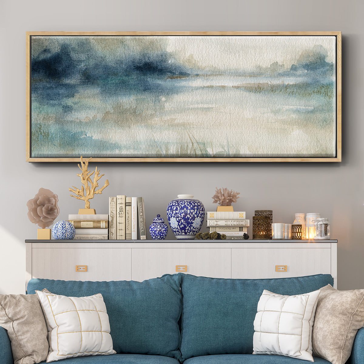 Still Evening Waters II - Floater Framed Canvas Print