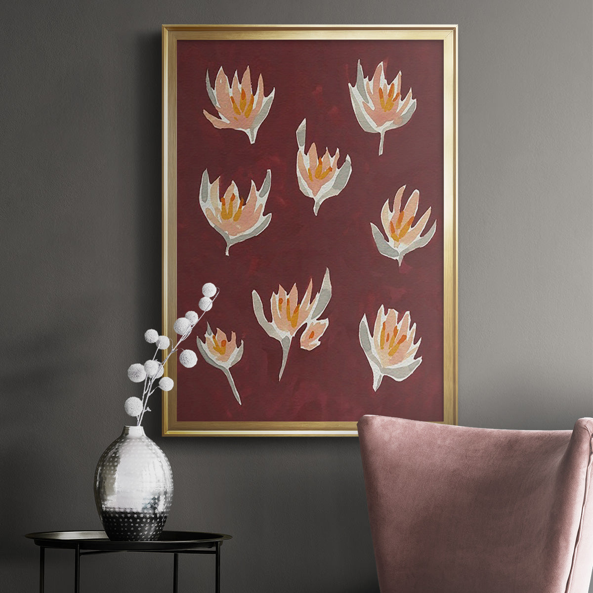 Pink Potpourri II - Modern Framed Canvas Print