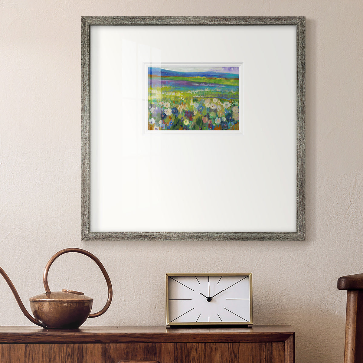 Flowerfields Premium Framed Print Double Matboard