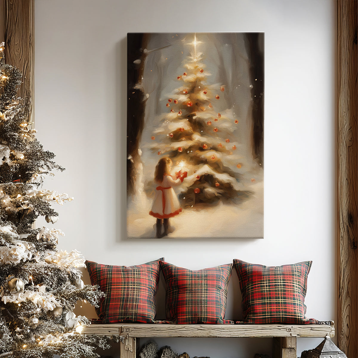Amber Nativity Lane - Canvas Art Print