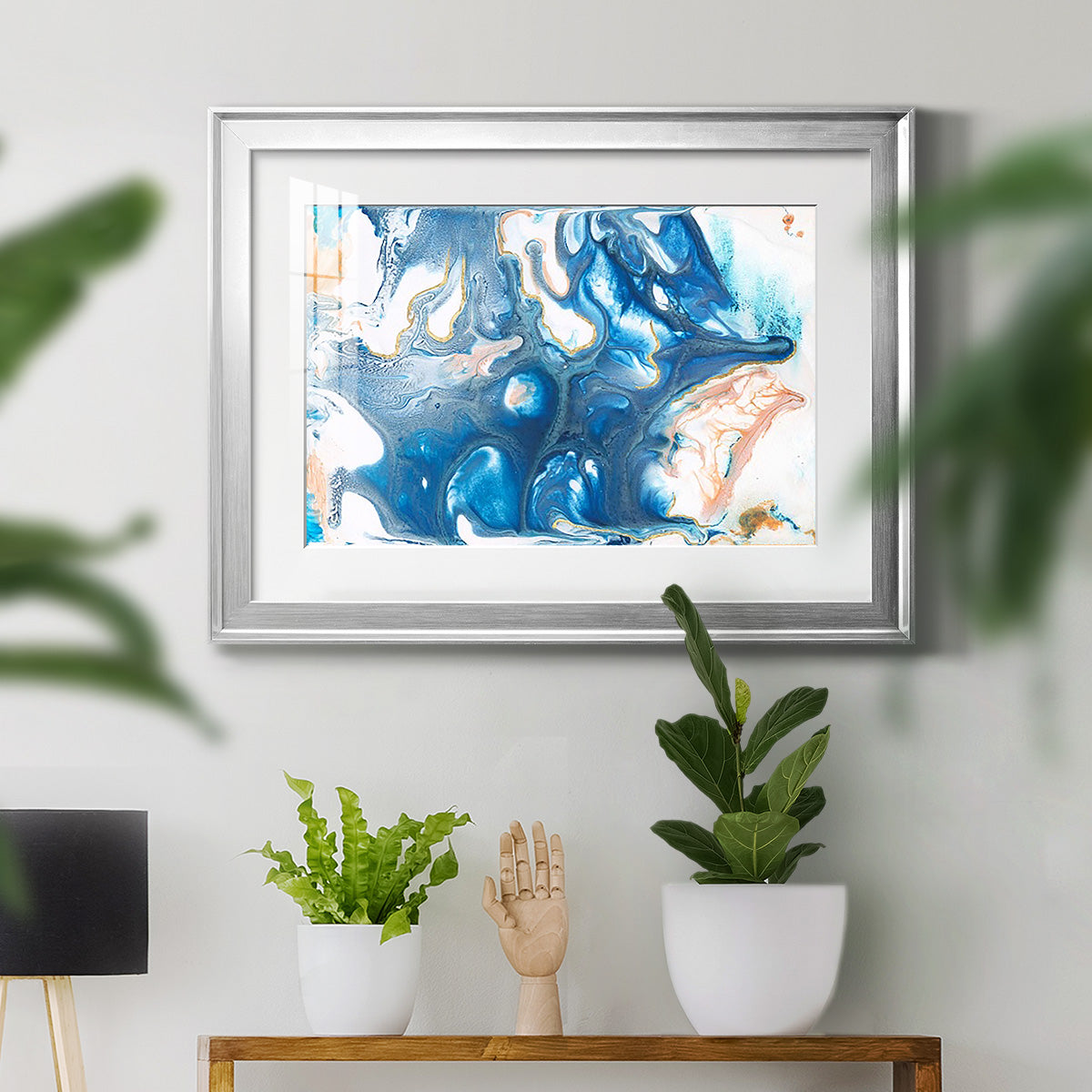 Dancing Blue II Premium Framed Print - Ready to Hang