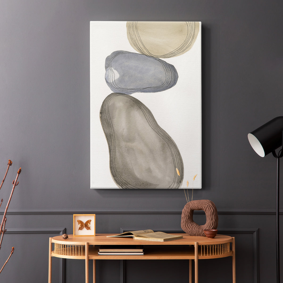 River Rocks Contour II - Canvas Art Print