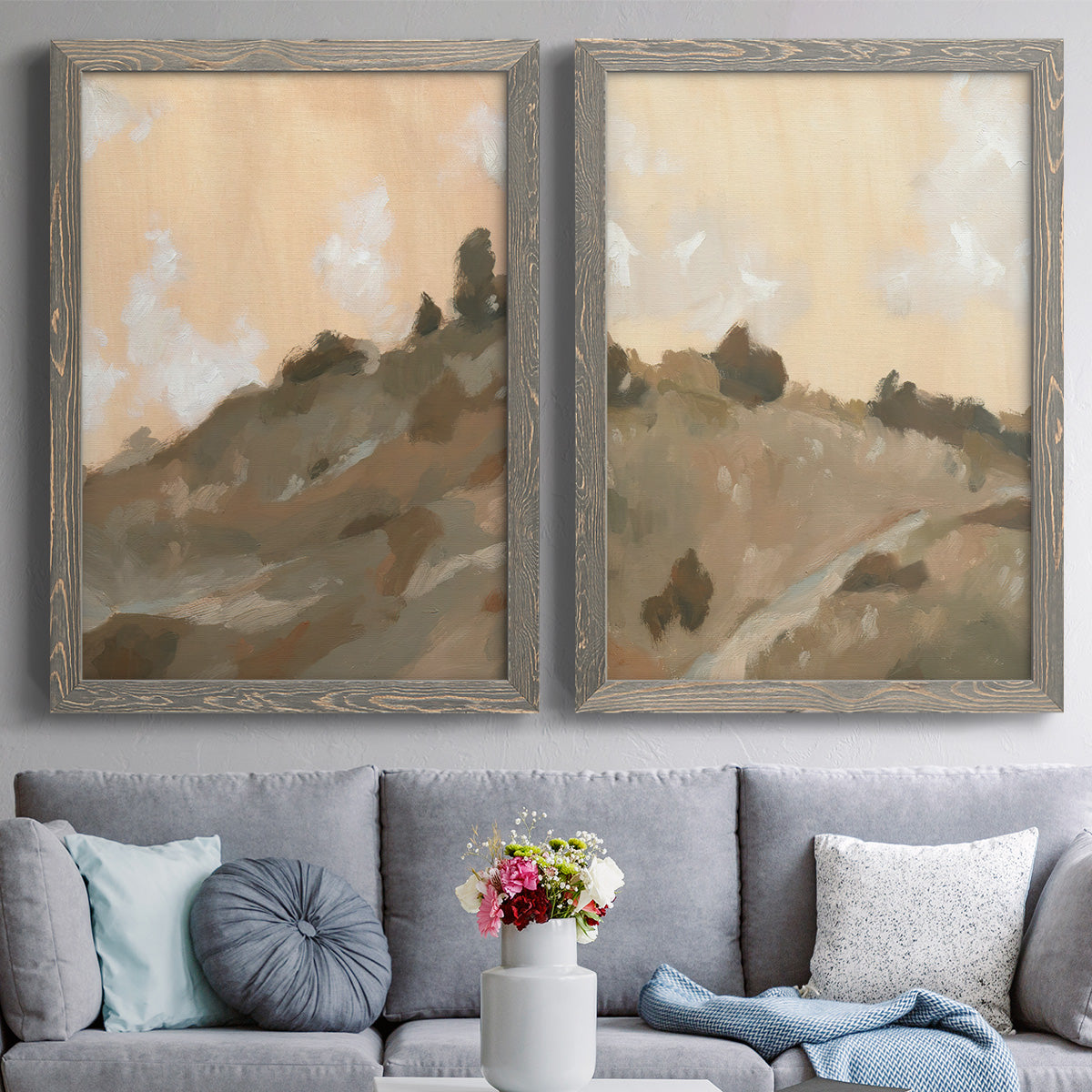 Hillside Walking Path III - Premium Framed Canvas 2 Piece Set - Ready to Hang