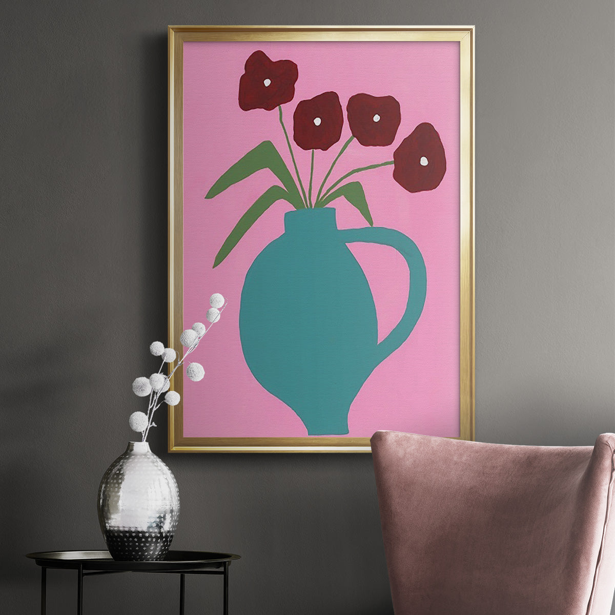 Modern Blooms IV - Modern Framed Canvas Print