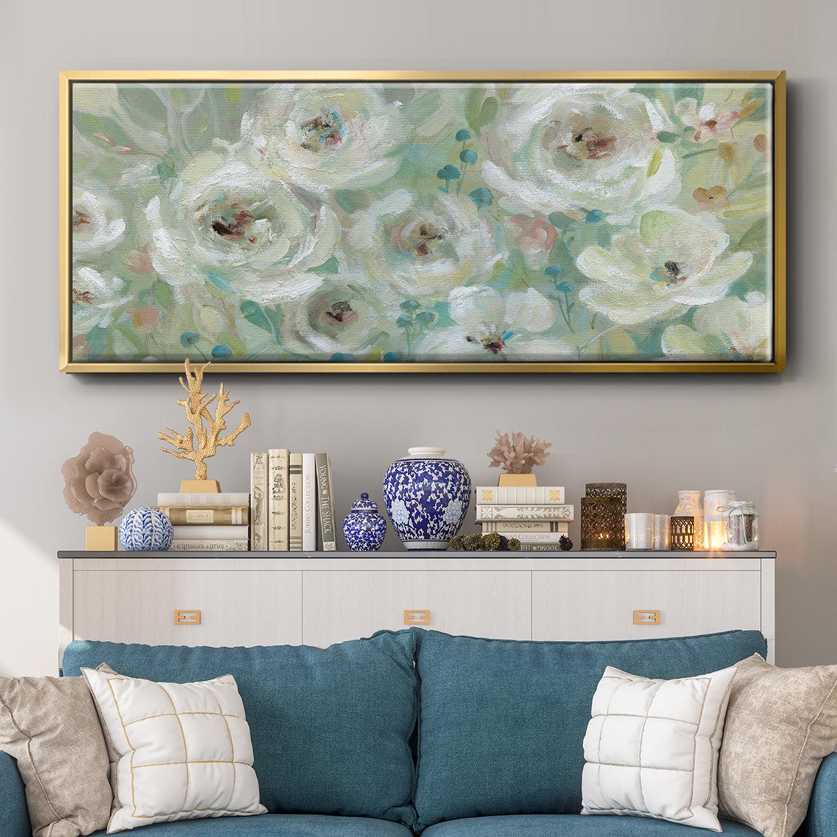 Pastel Symphony - Floater Framed Canvas Print