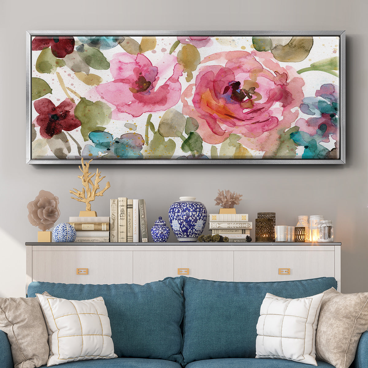 Garden Palette I - Floater Framed Canvas Print