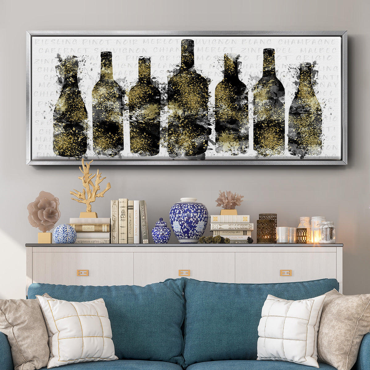 Wine Selection - Floater Framed Canvas Print