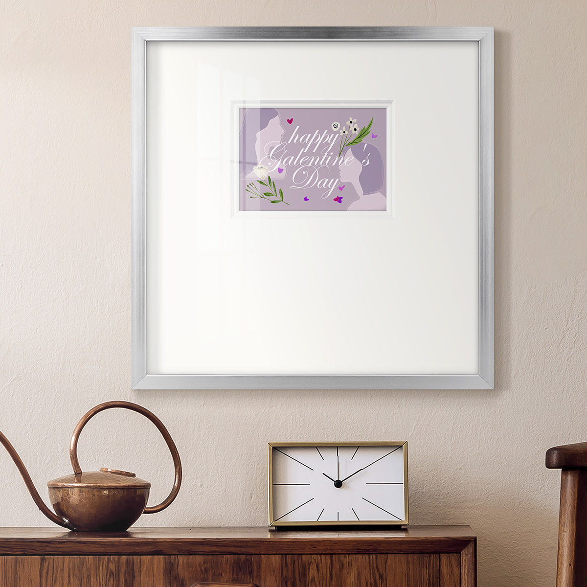 Happy Galentine's Day Collection A Premium Framed Print Double Matboard