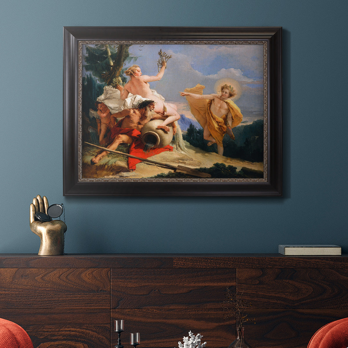 Apollo Pursuing Daphne - Ornate Framed Canvas Print