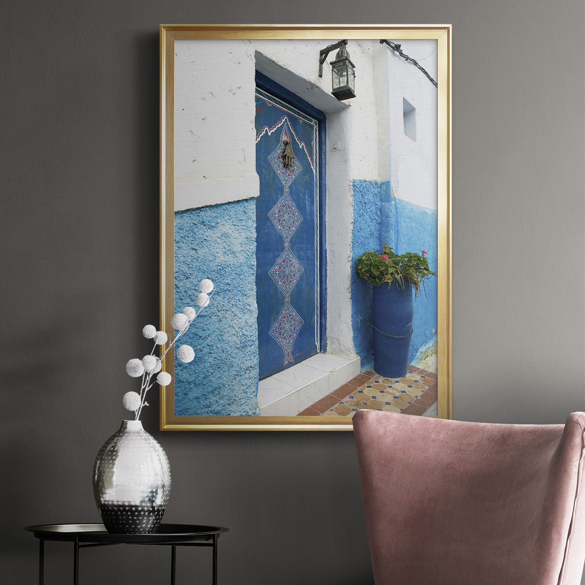 Morocco Door - Modern Framed Canvas Print
