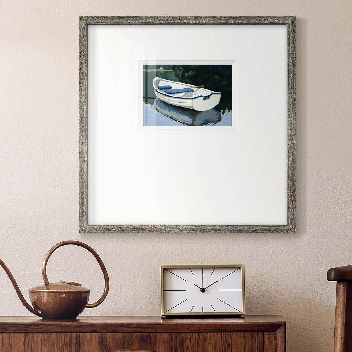 Colorful Rowboat I Premium Framed Print Double Matboard