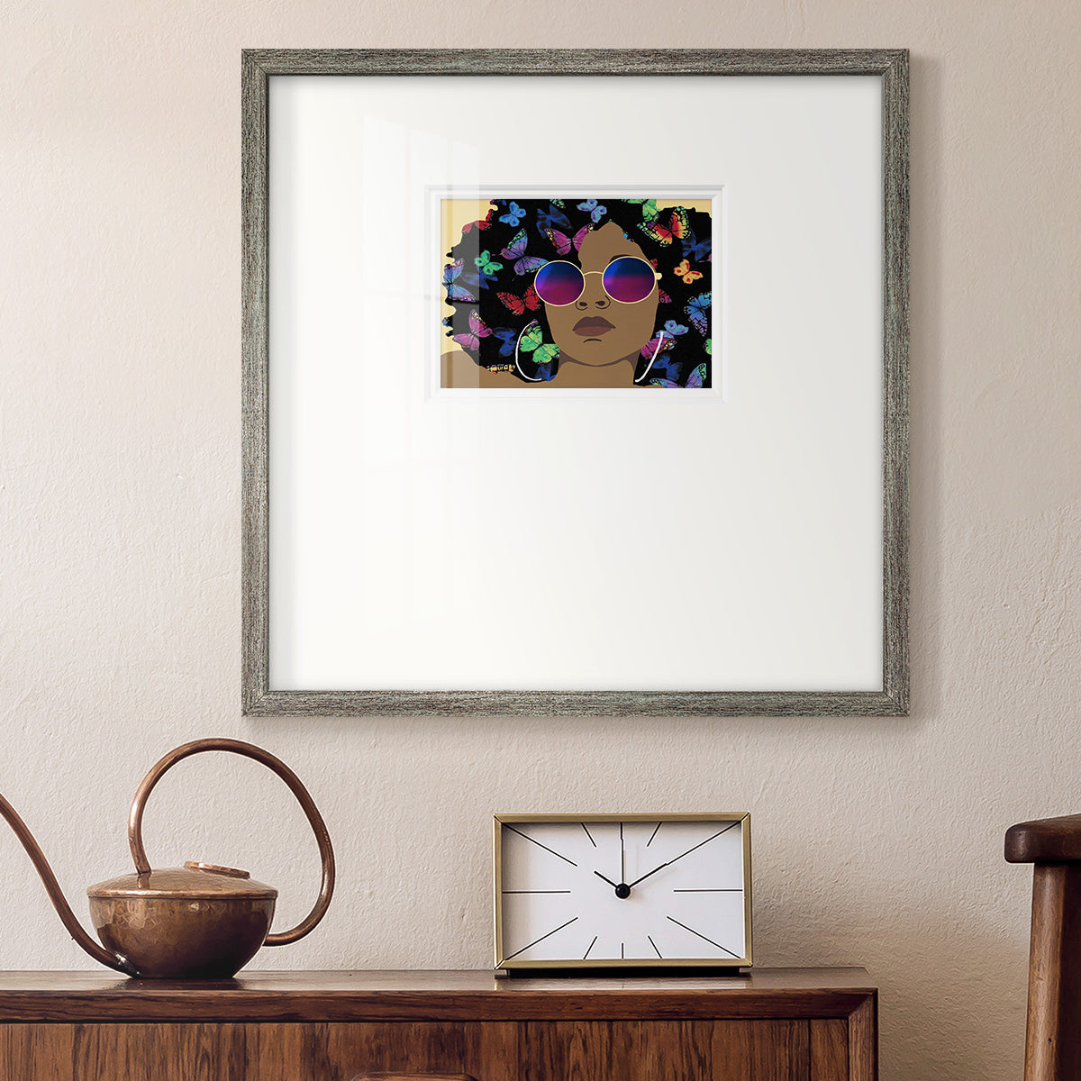 Butterfly Diva I Premium Framed Print Double Matboard