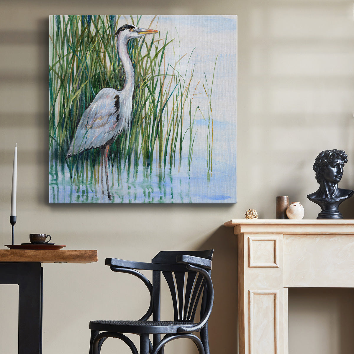 Heron in the Marsh I - Canvas Art Print