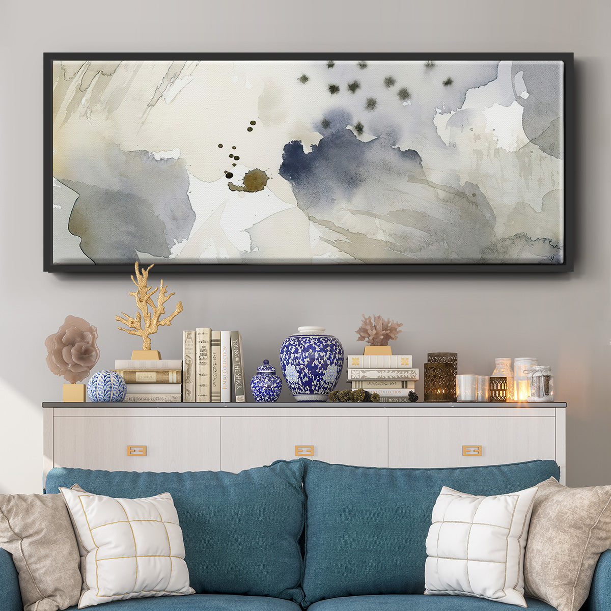 Dried Bergamot in Mist II - Floater Framed Canvas Print