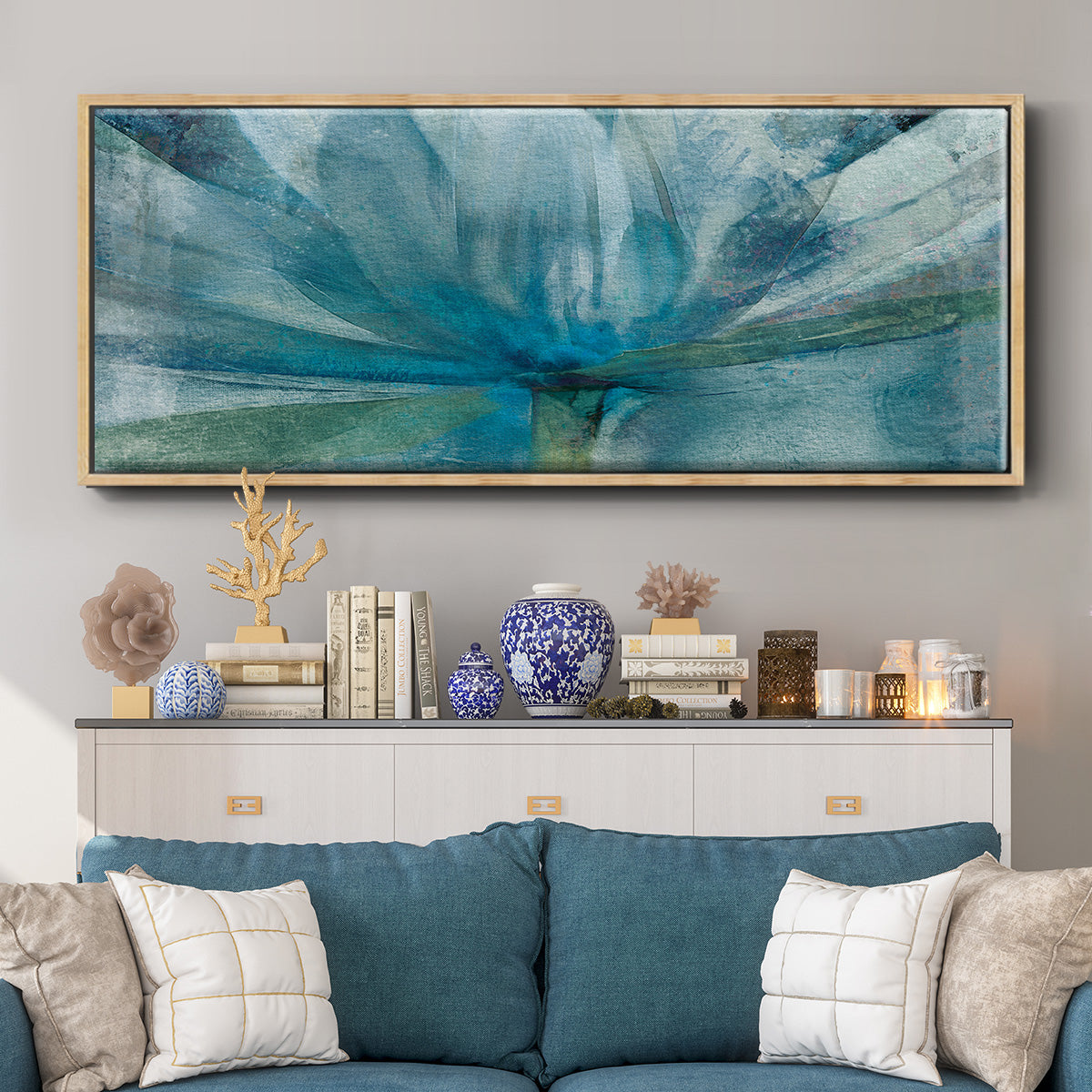 Blue Awakening - Floater Framed Canvas Print