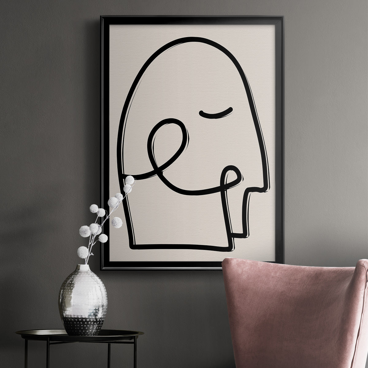 Face It I - Modern Framed Canvas Print