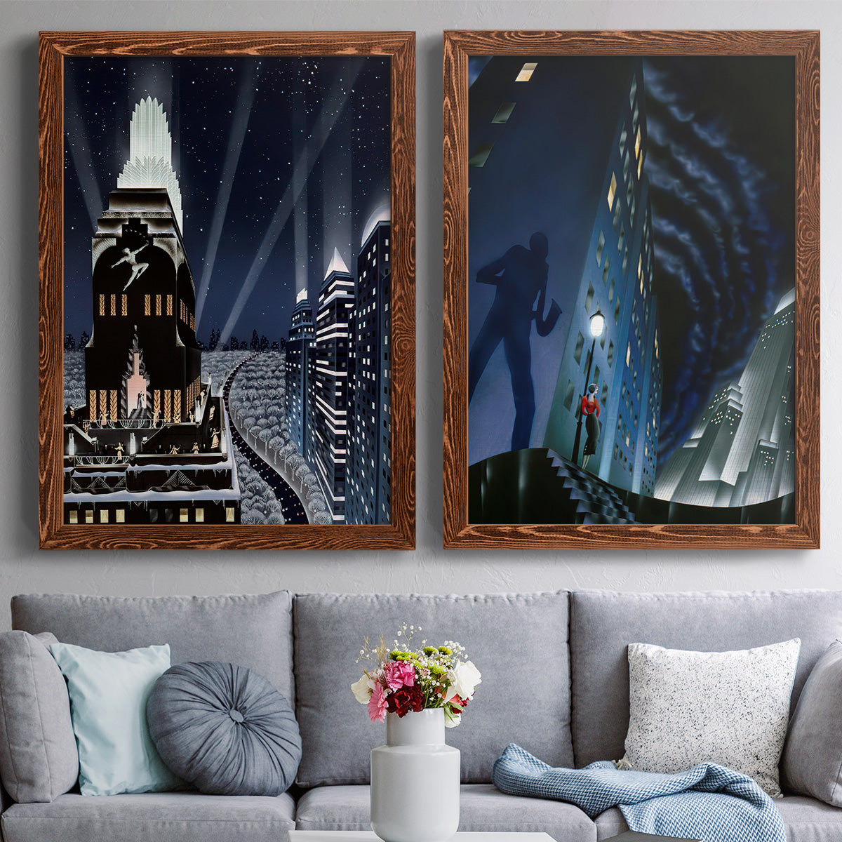 Rooftop Serenade - Premium Framed Canvas 2 Piece Set - Ready to Hang