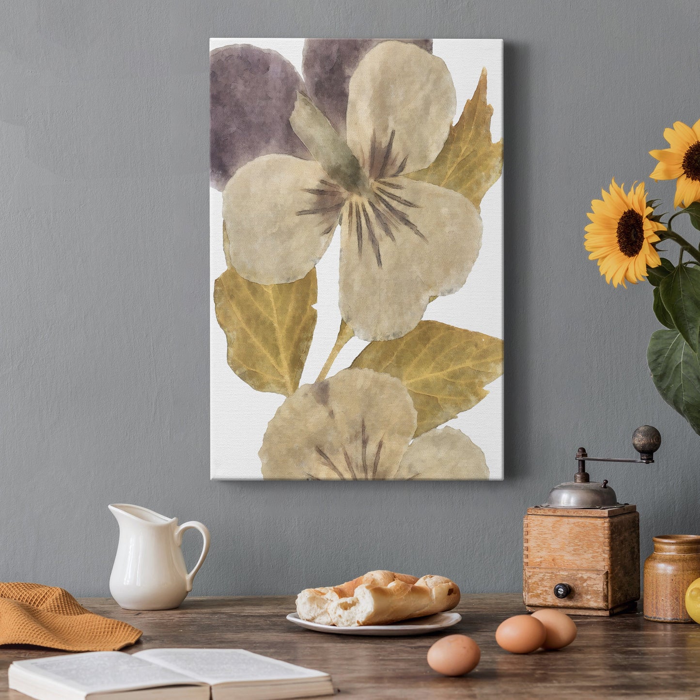 Neutral Pansy I Premium Gallery Wrapped Canvas - Ready to Hang