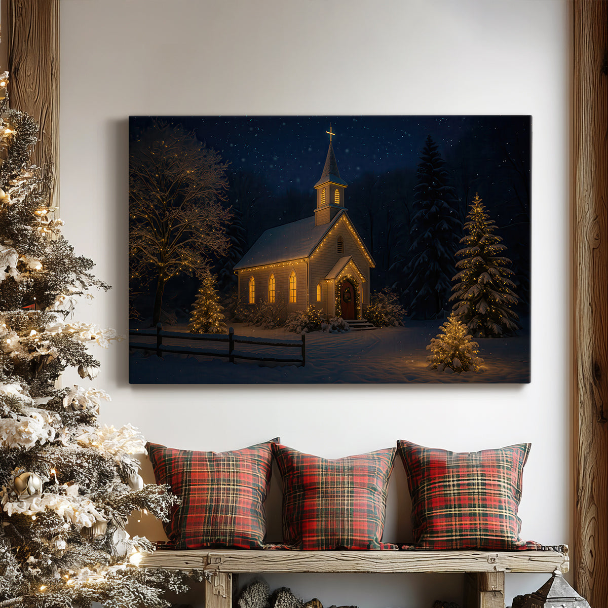 Eve of Soft Linen Candle - Canvas Art Print