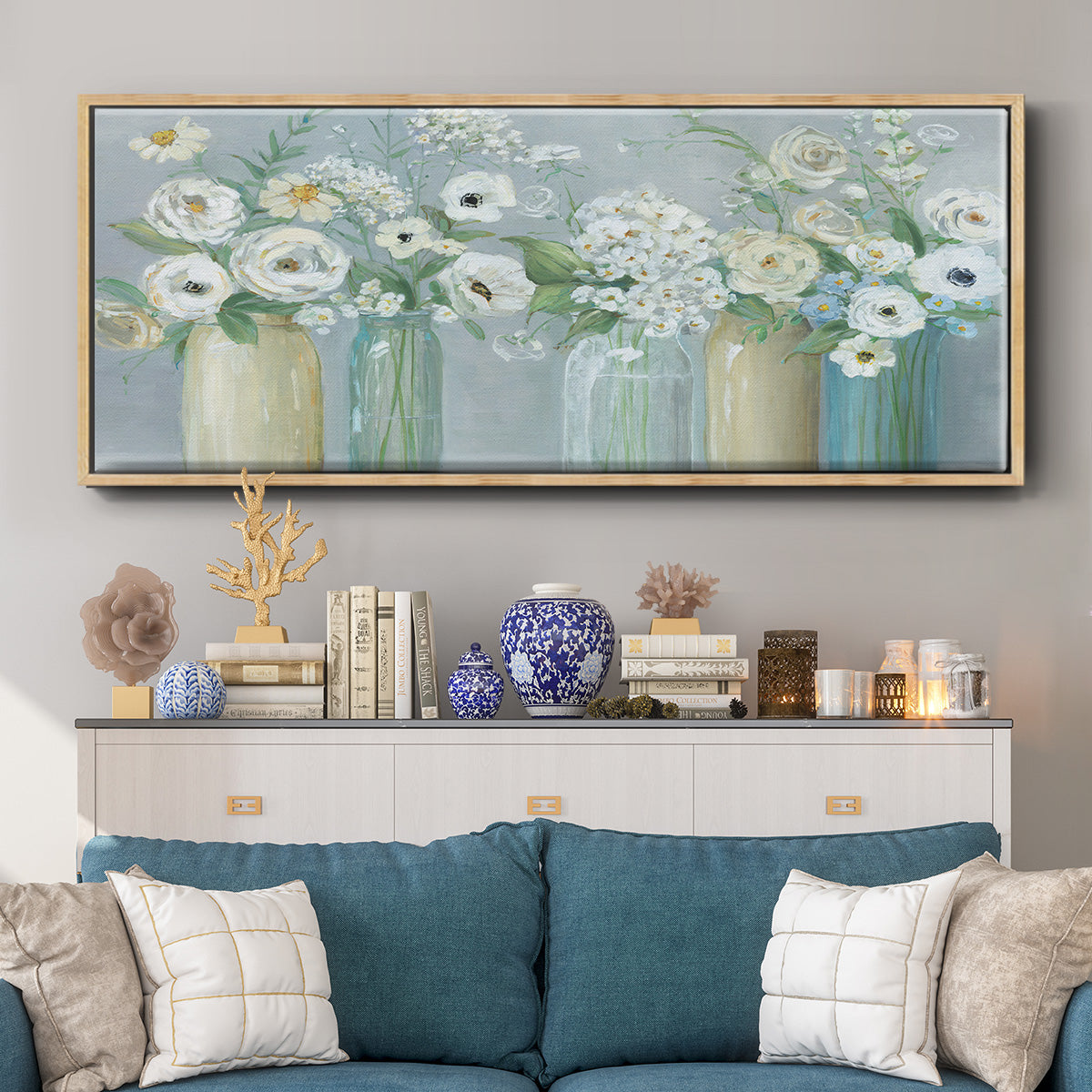 Blooming Meadow Beauties - Floater Framed Canvas Print