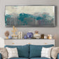 Teal Range II - Floater Framed Canvas Print