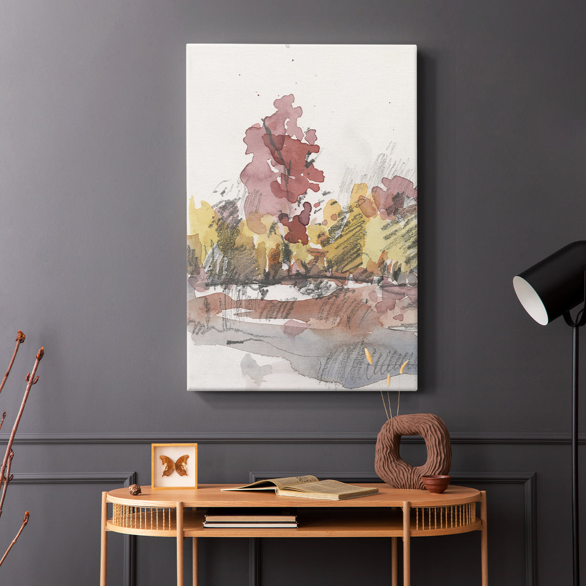 Watercolor Treeline Sketch I - Canvas Art Print