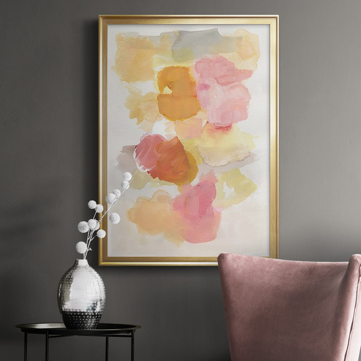 Warm Petals II - Modern Framed Canvas Print