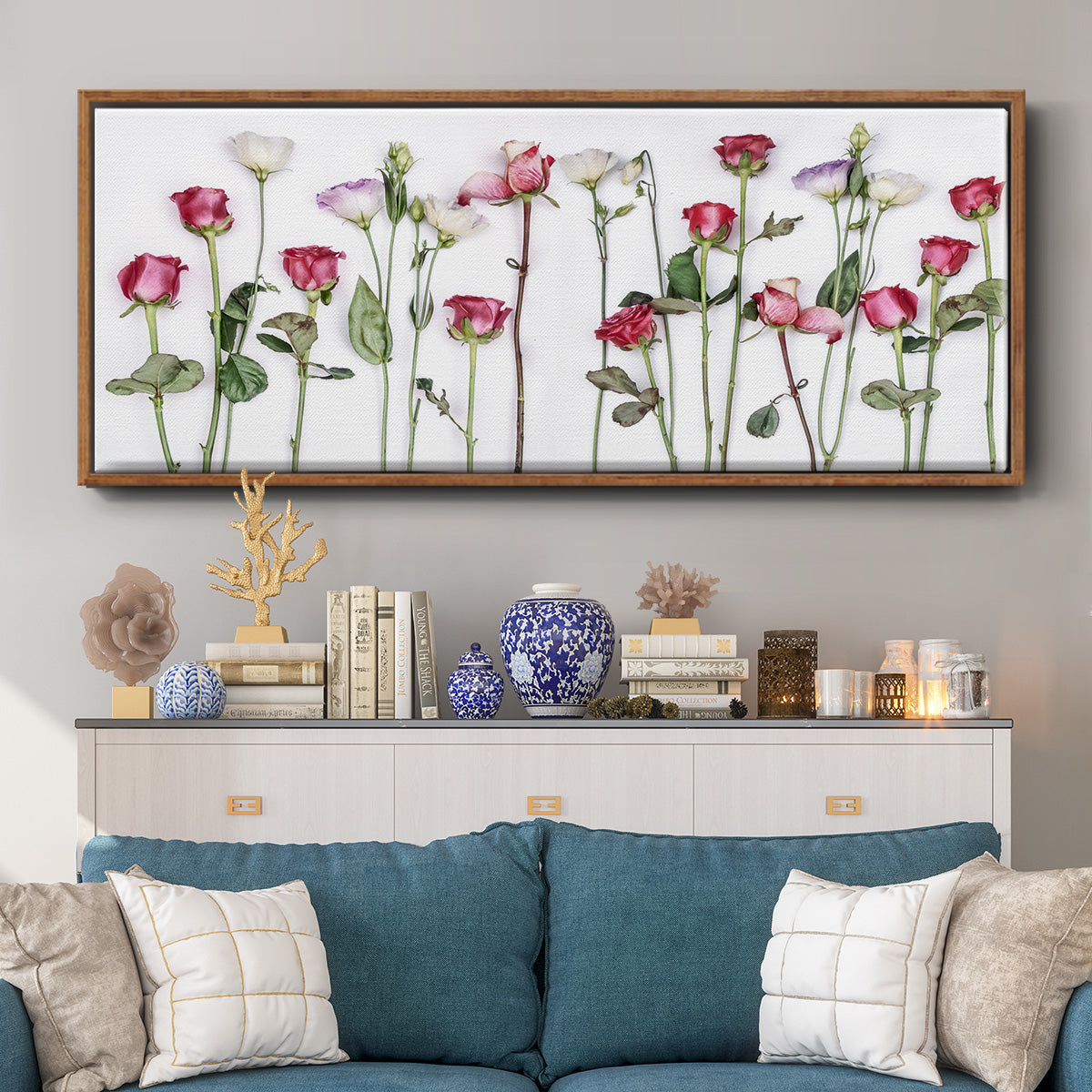 Rouge Moderne Panel - Floater Framed Canvas Print