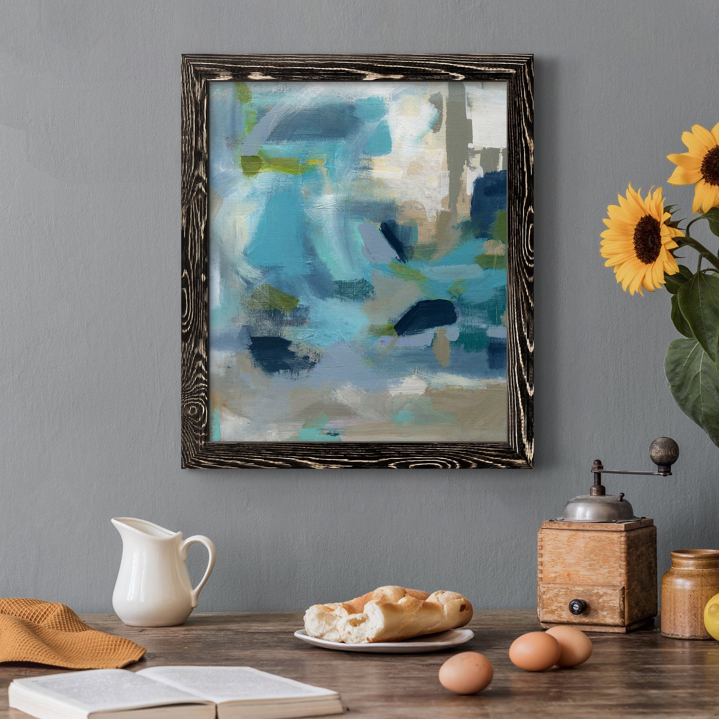 Circle the Beachfront - Barnwood Framed Canvas Print