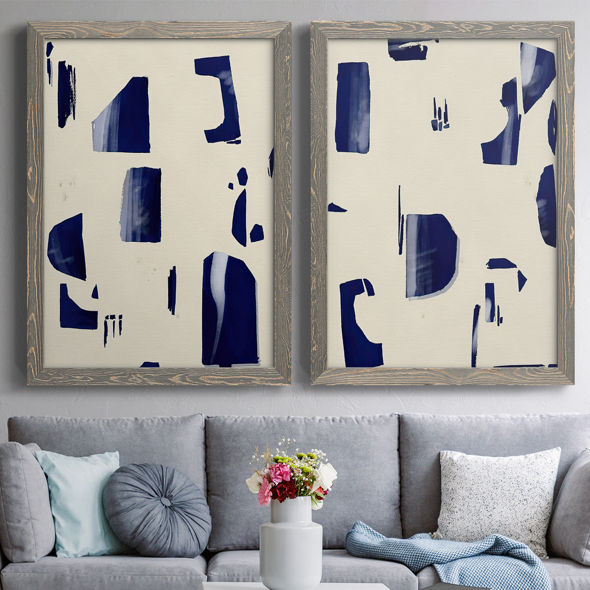 Fragment Abstraction I - Premium Framed Canvas 2 Piece Set - Ready to Hang