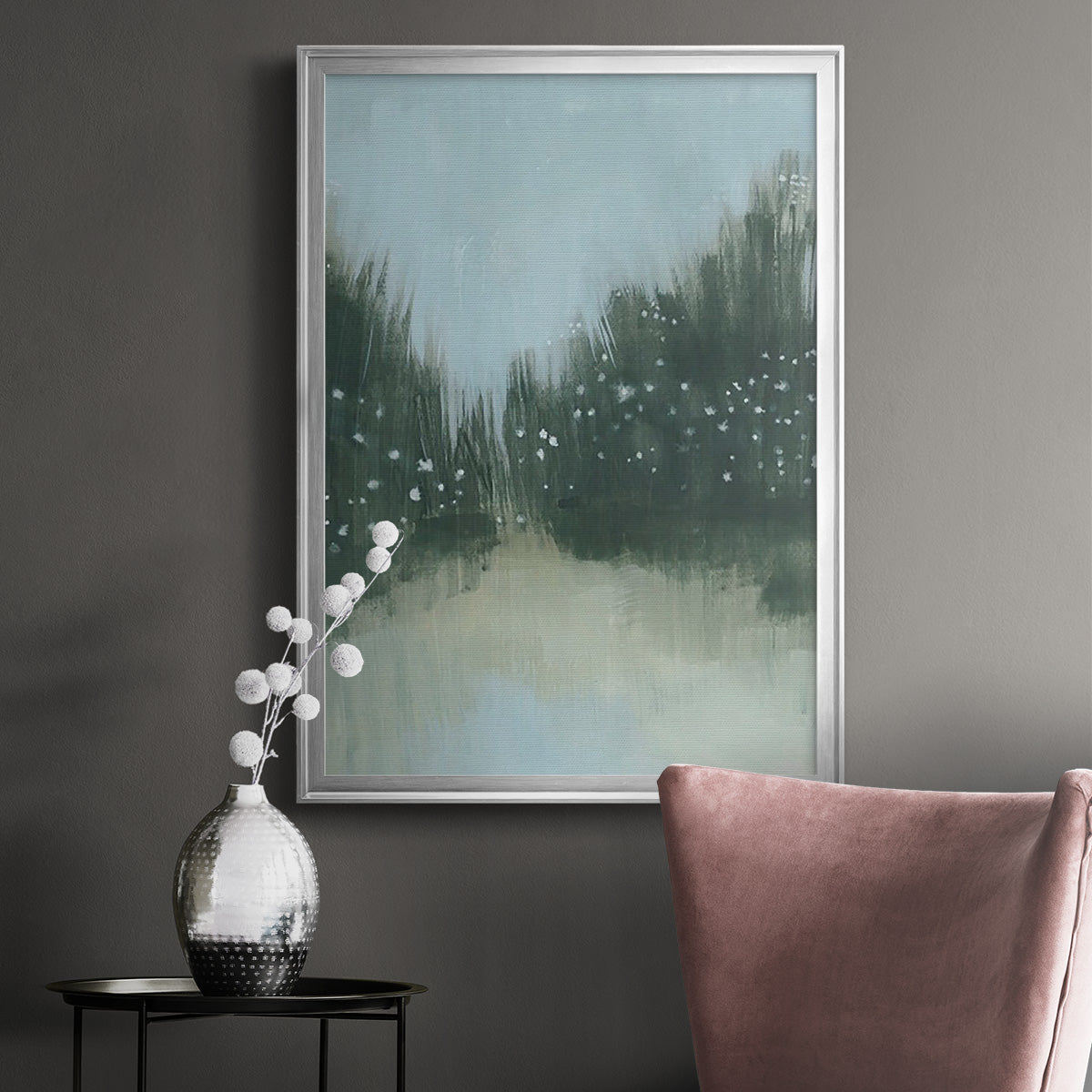 Marsh Morning Fog II - Modern Framed Canvas Print