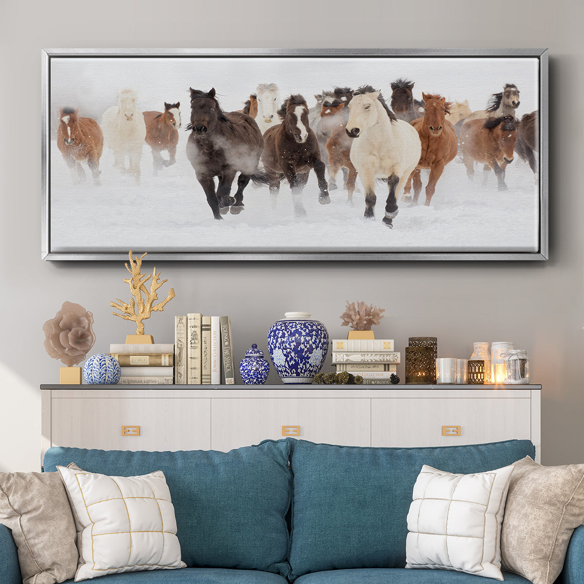 Pasture Run - Floater Framed Canvas Print