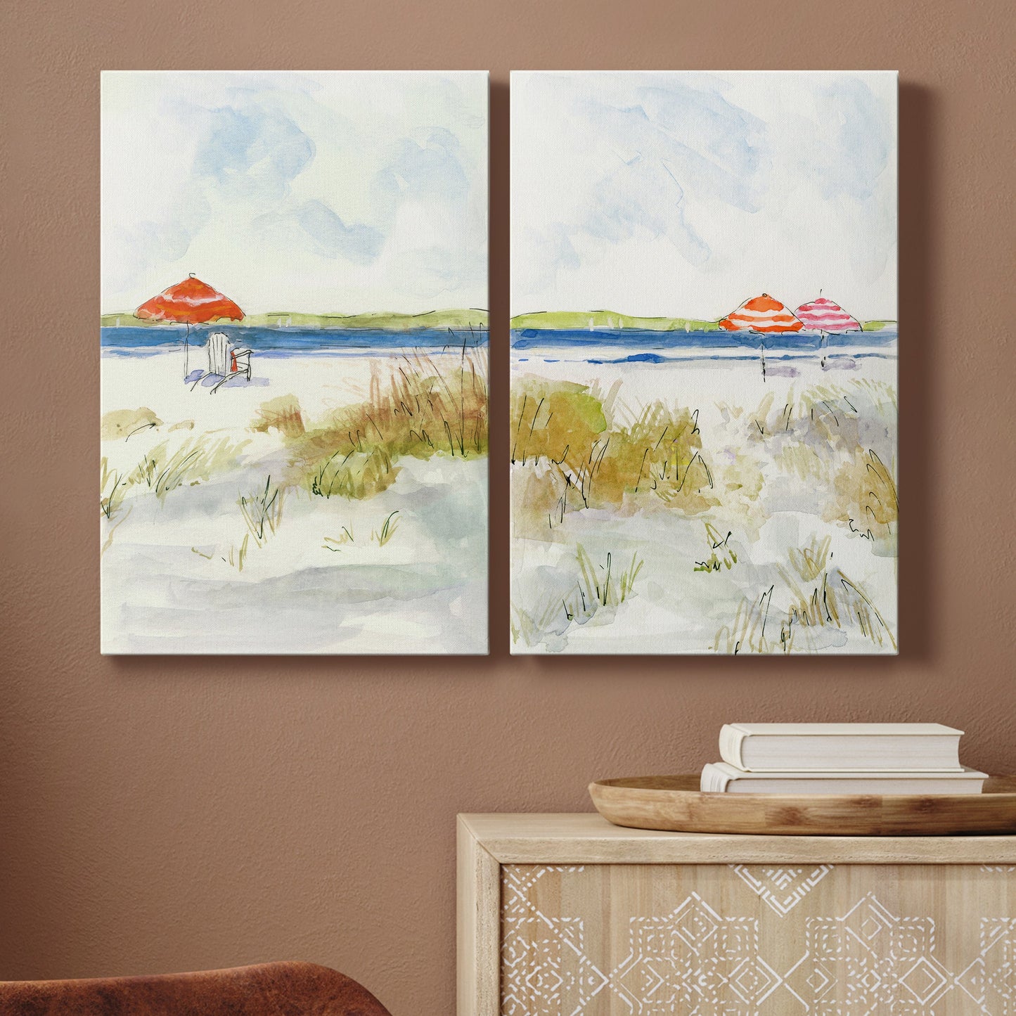 Sketchy Beach I Premium Gallery Wrapped Canvas - Ready to Hang