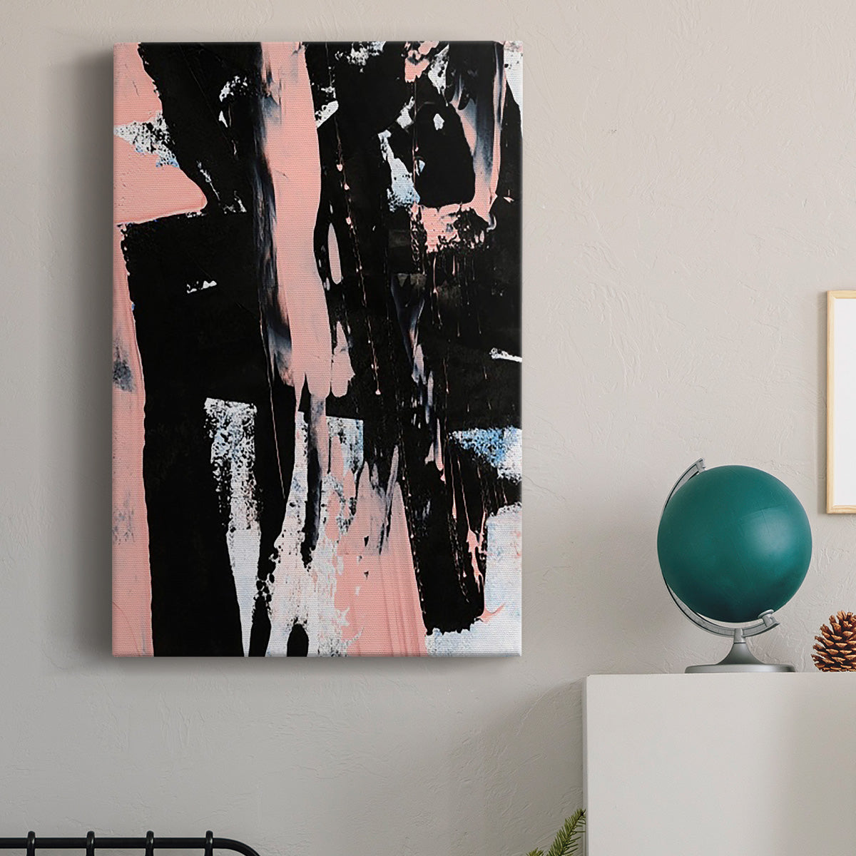 Black & Blush I Premium Gallery Wrapped Canvas - Ready to Hang