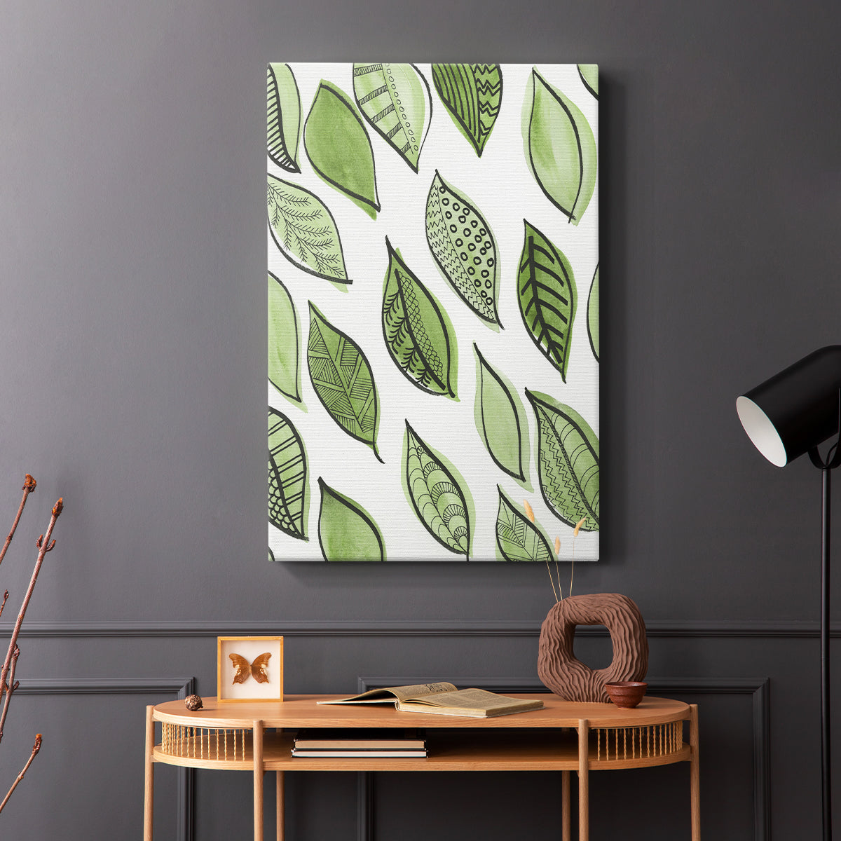 Patterned Leaf Shapes IV - Canvas Art Print