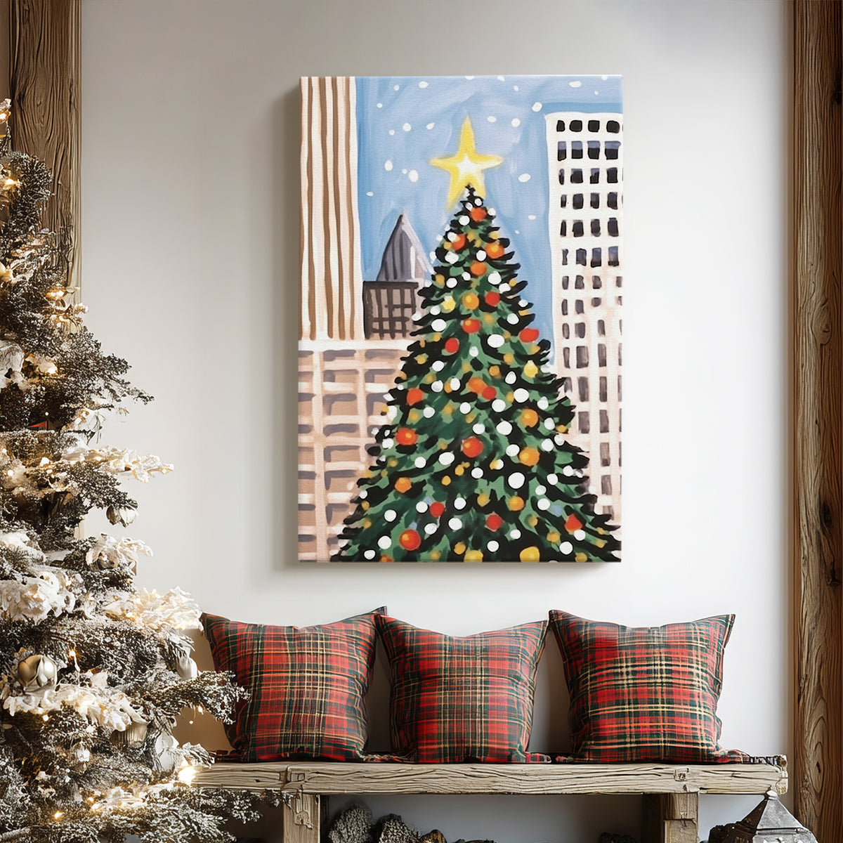 Pearled Midwinter Garland - Canvas Art Print
