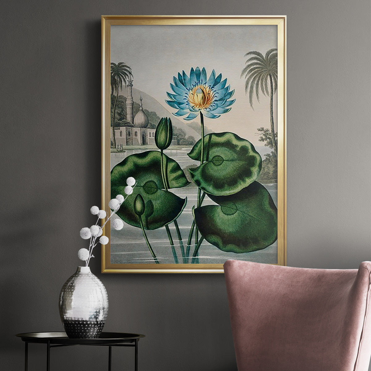 Temple of Flora IX - Modern Framed Canvas Print