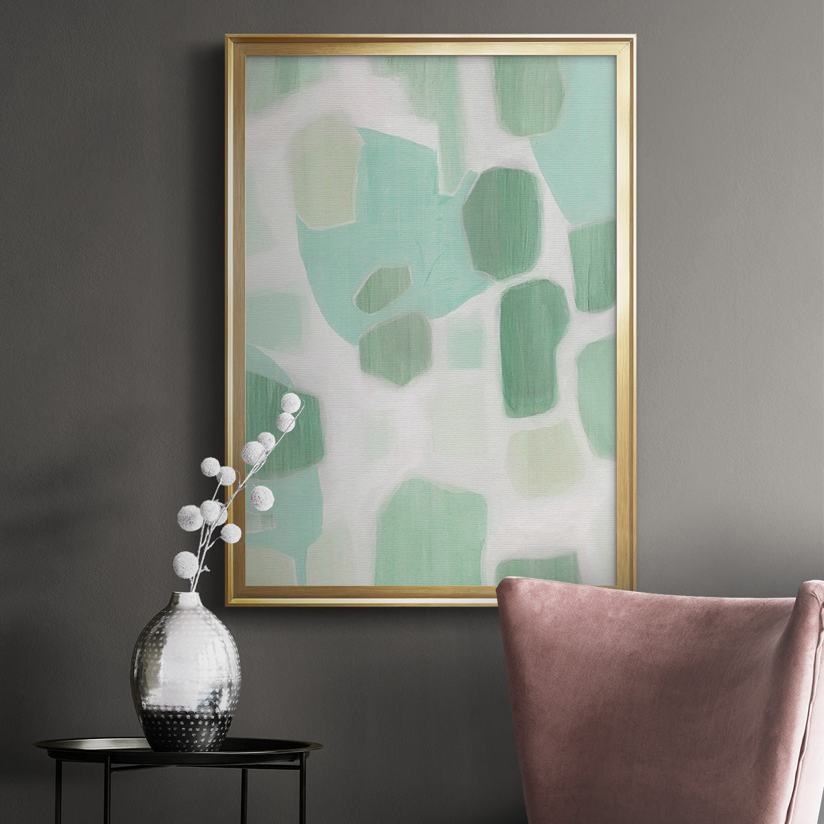 River Shapes II - Modern Framed Canvas Print