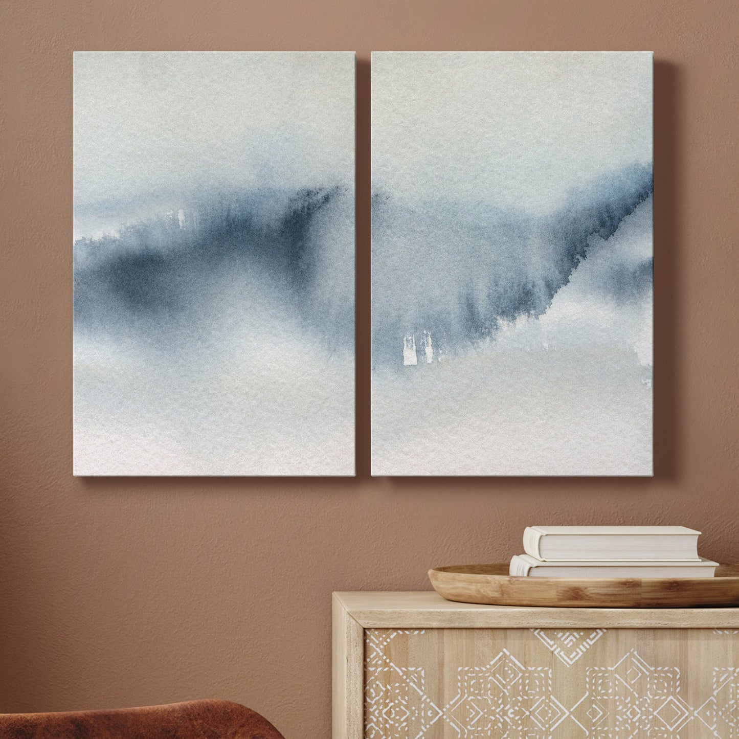 Summer Rain I Premium Gallery Wrapped Canvas - Ready to Hang - Set of 2 - 8 x 12 Each