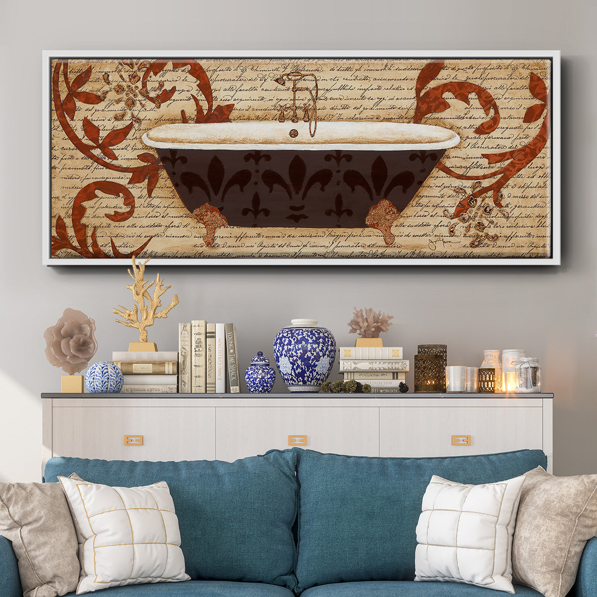 Renaissance Bath II - Floater Framed Canvas Print