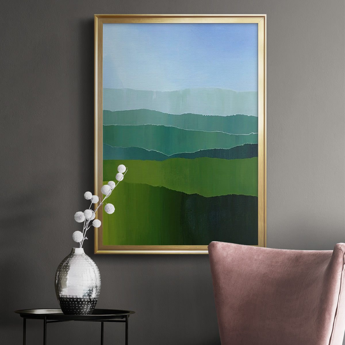 Blue Ridge Fade II - Modern Framed Canvas Print